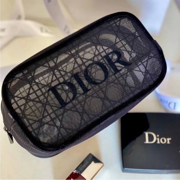 Dior Beauty Black Zippered Mesh Pouch - Picture 1 of 2